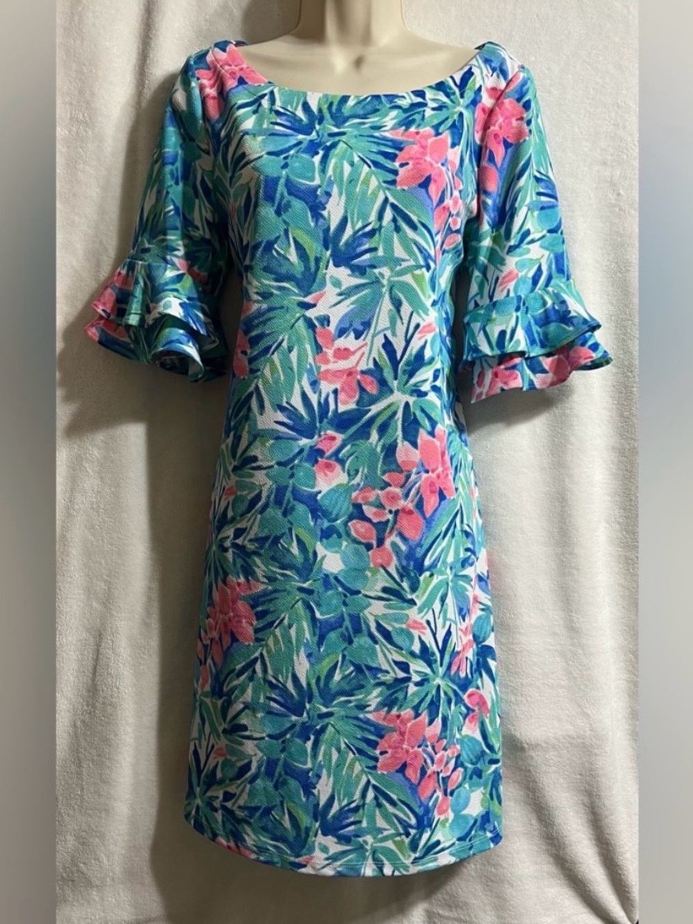 Tropical Floral Pappagallo Dress, L